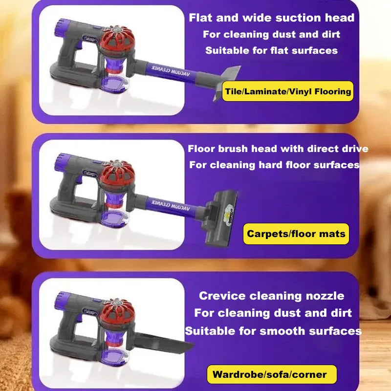 Kids Toy Vacuum Cleaner – Real Suction Cleaning Toy for Fun & Learning