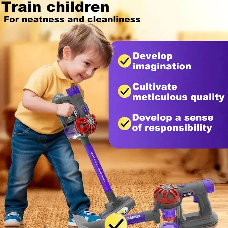 Kids Toy Vacuum Cleaner – Real Suction Cleaning Toy for Fun & Learning
