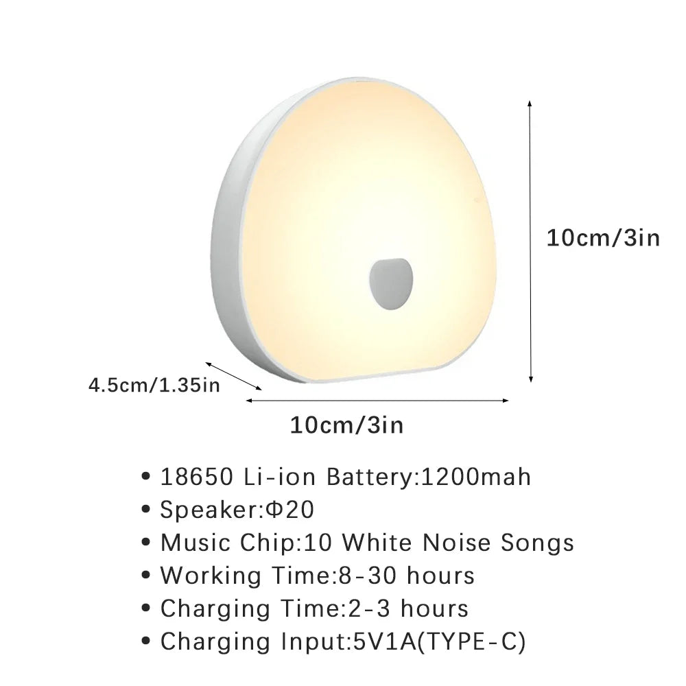2-in-1 Baby White Noise Machine & Night Light – Portable Soothing Sleep Aid for Newborns
