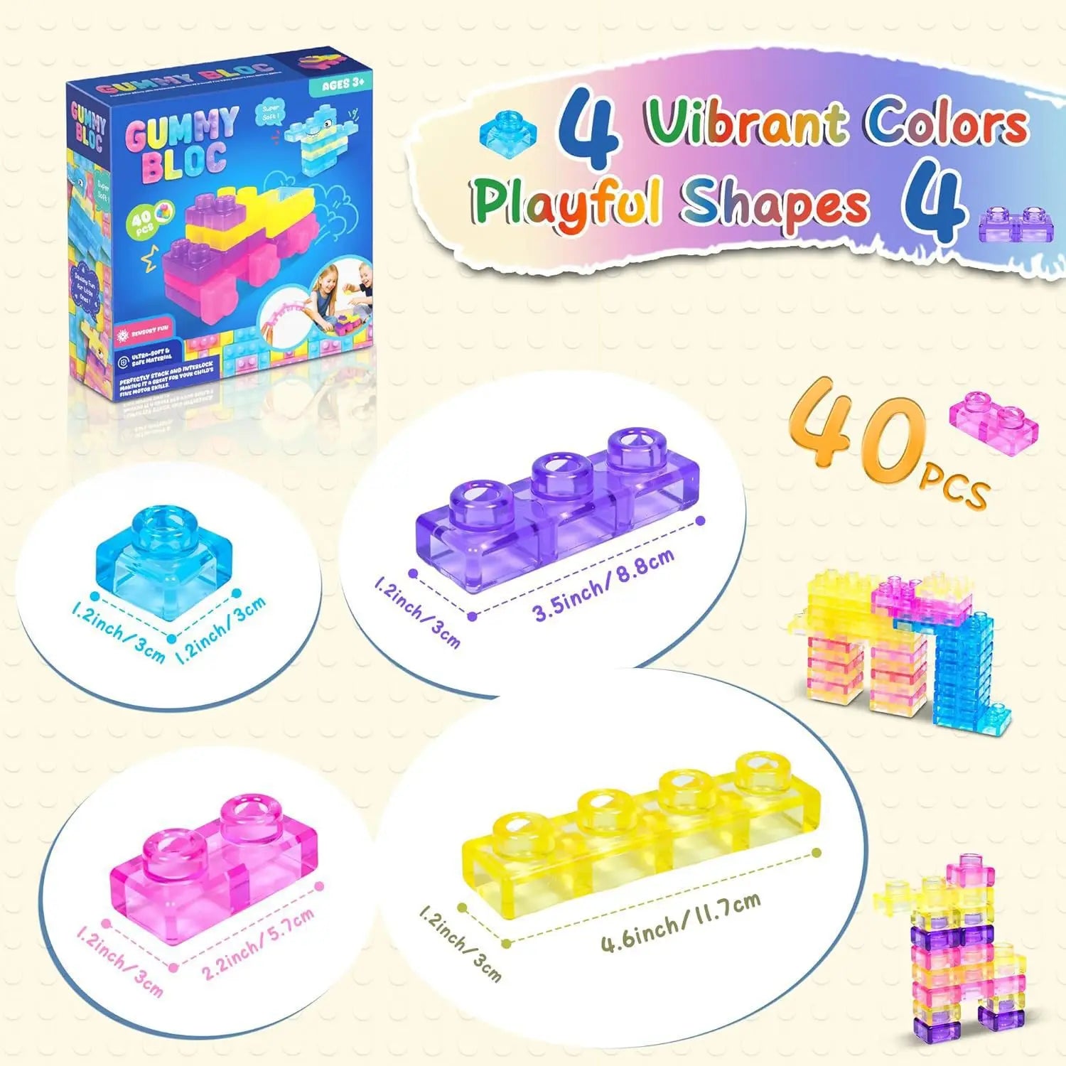 Squishy Building Blocks for Kids – Safe Sensory Toy for Creative Play