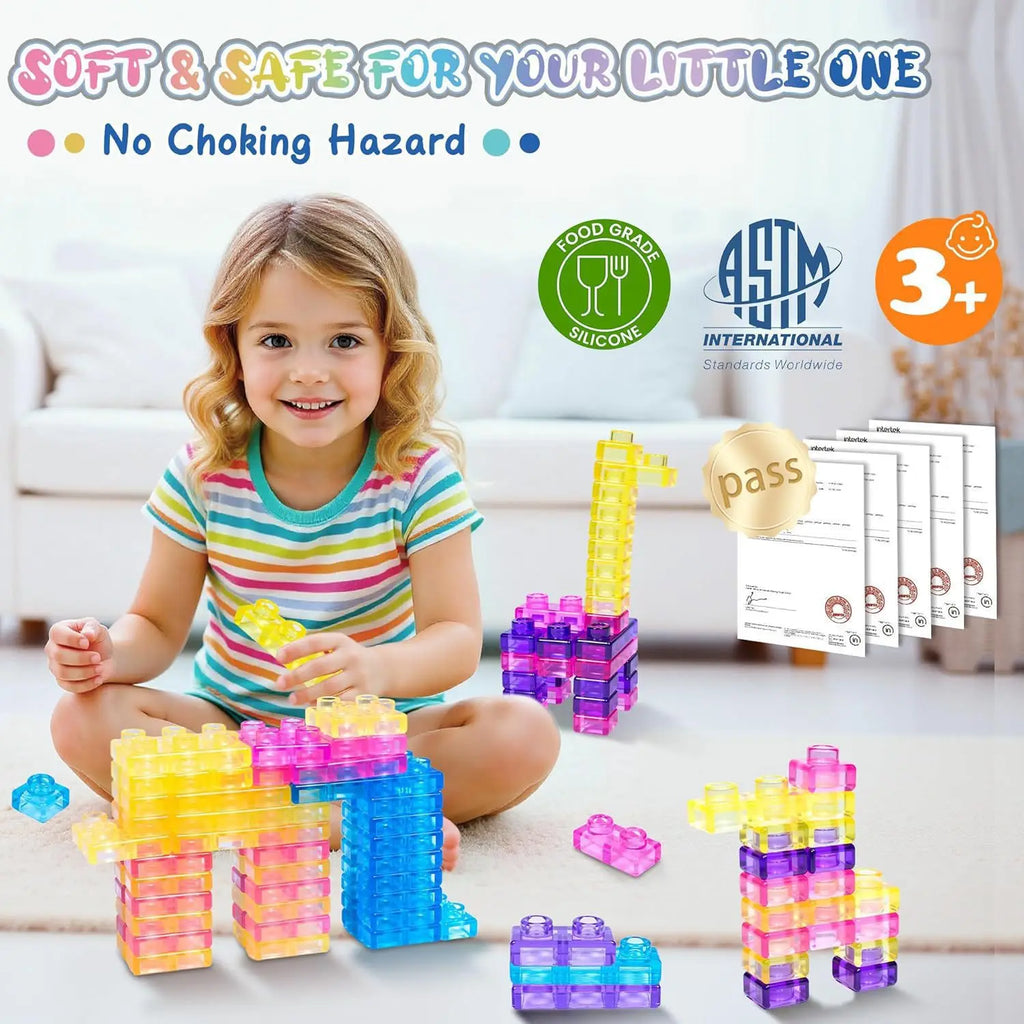 Squishy Building Blocks for Kids – Safe Sensory Toy for Creative Play