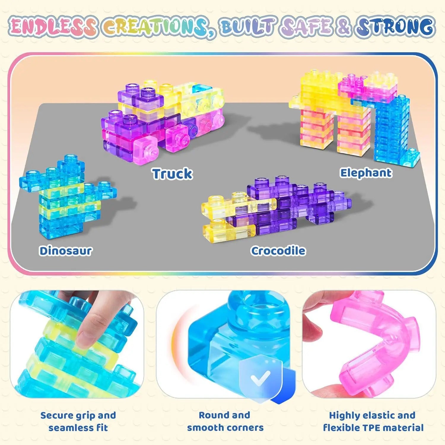 Squishy Building Blocks for Kids – Safe Sensory Toy for Creative Play
