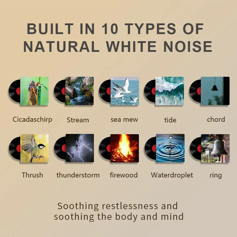 2-in-1 Baby White Noise Machine & Night Light – Portable Soothing Sleep Aid for Newborns