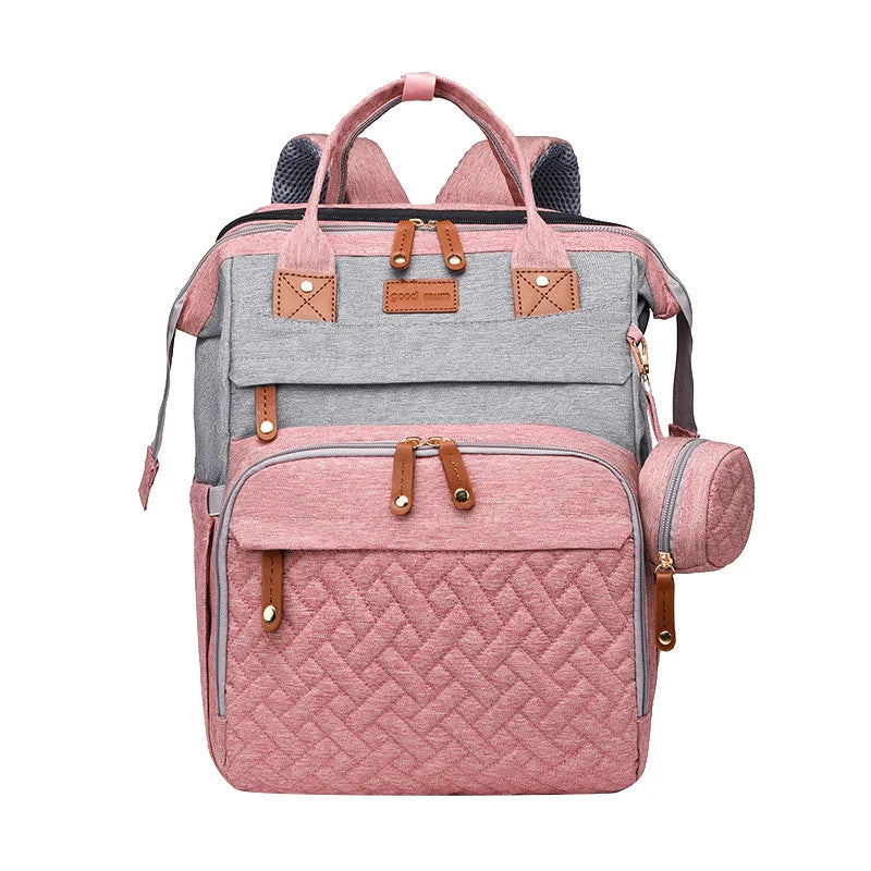 3-in-1 Diaper Backpack with Foldable Baby Bed – Portable Changing Station & Travel Crib for Parents