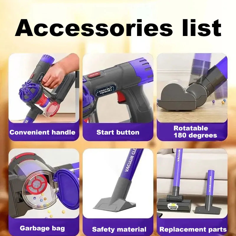 Kids Toy Vacuum Cleaner – Real Suction Cleaning Toy for Fun & Learning